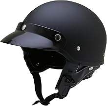 Neoriders GT2 Poly Helmet Motorcycle Half Helmet, Matte Black with Short Visor, SG/PSC, Washable Interior, Detachable Ear Muffs
