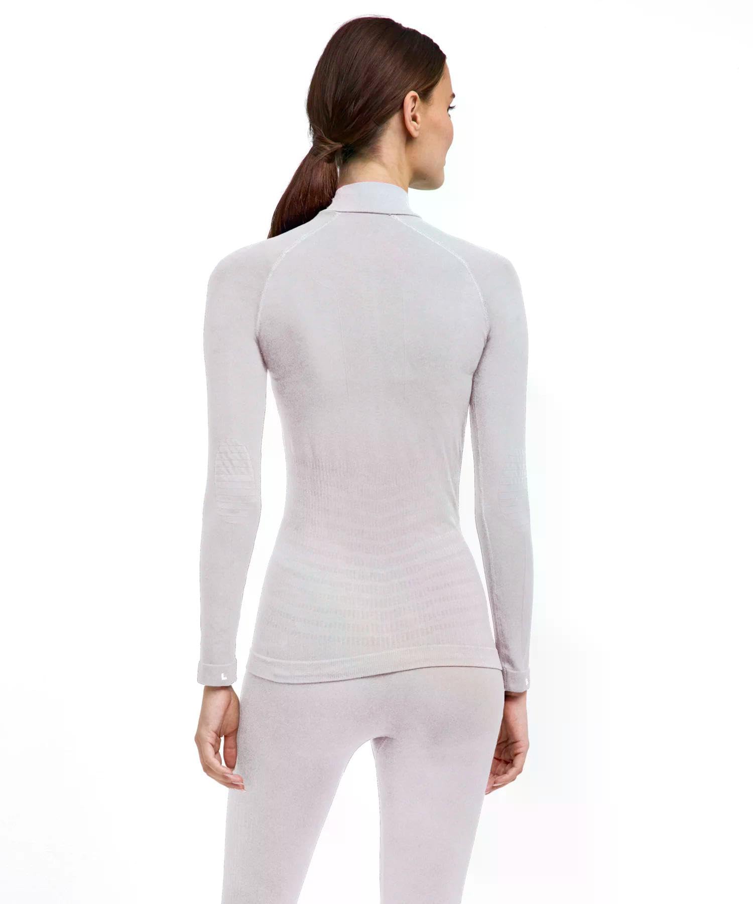 FALKE Mujer Maximum Warm High Neck Camiseta técnica Deportiva Manga Larga para climas fríos a Muy fríos Secado rápido Transpirable sostenible Hilo Funcional 1 Pieza