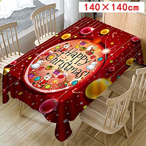 BHYDRY Tablecloth, Christmas Tablecloth Print Rectangle Table Cover Holiday Party Home Decor