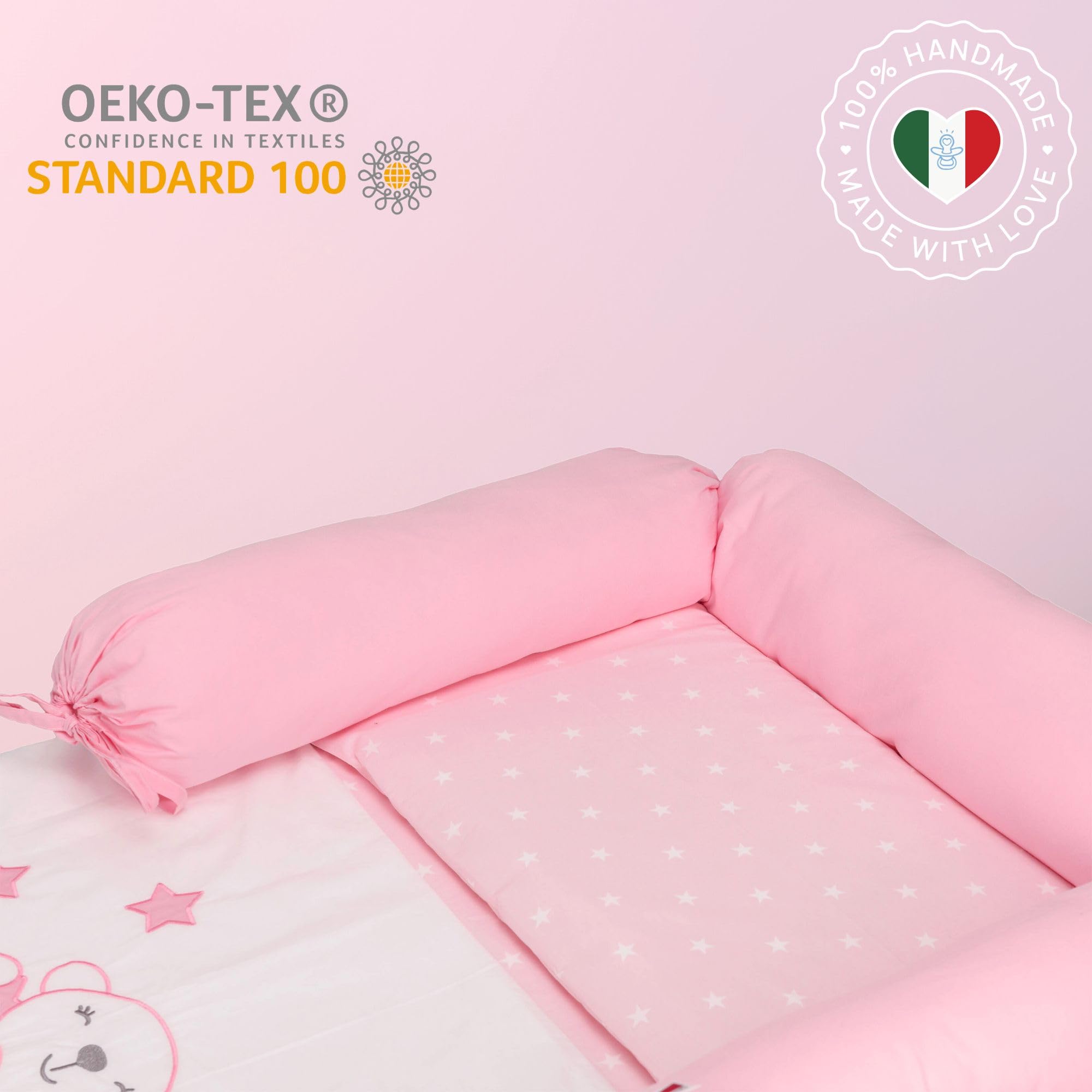 baby idea Cuscino Allattamento Multiuso Cilindrico Nido per Il Letto Sfoderabile Made in Italy (Rosa)