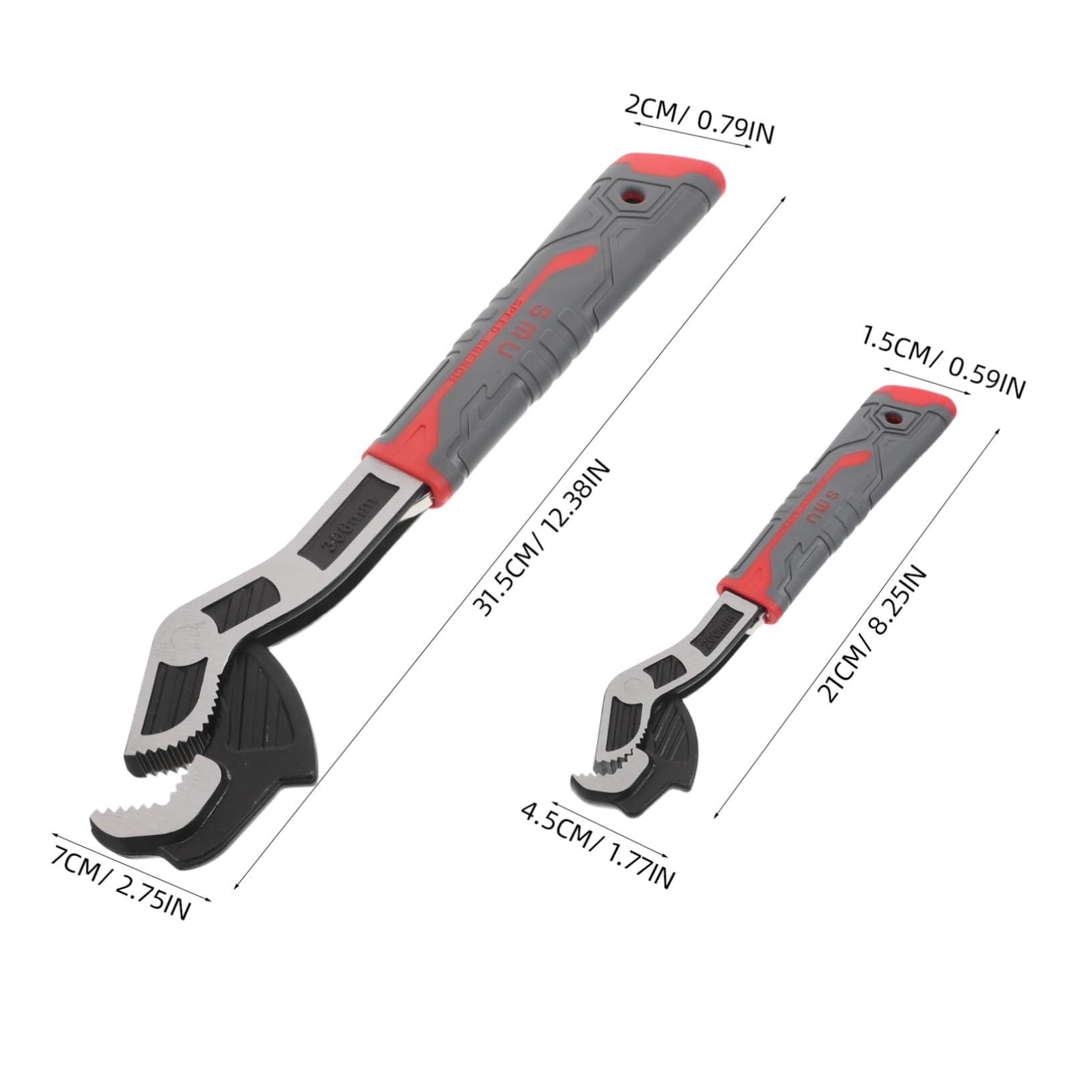 SHINEOFI Llave Autoblocante Multifuncional Apertura Amplia para Mantenimiento de Tuberías y Acero Aleado de 2 Piezas Adecuado para Reparaciones en Baños y Hogar