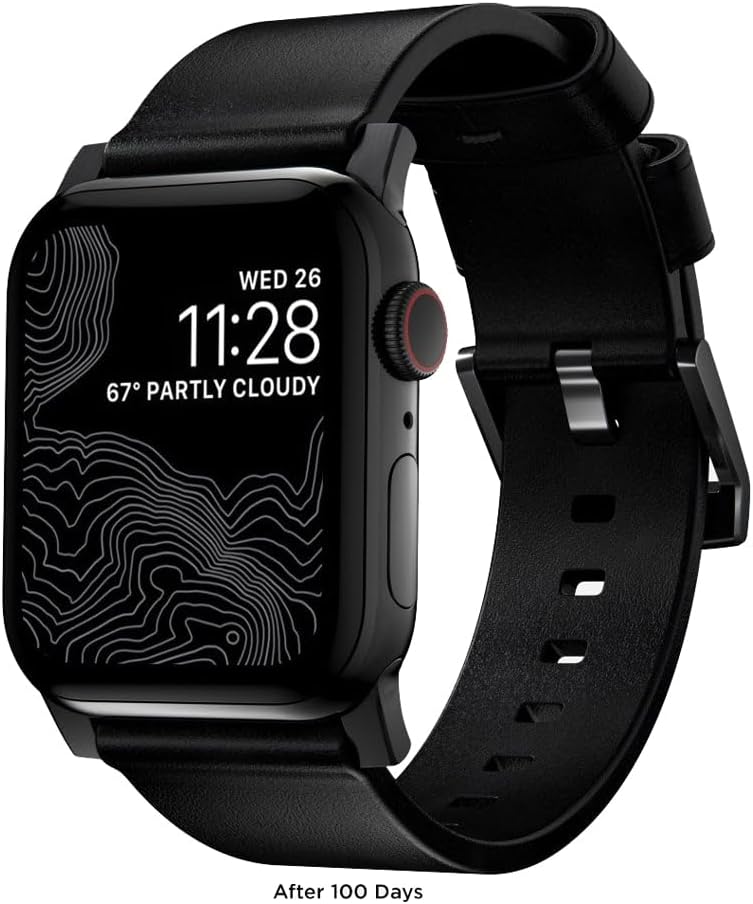 NOMAD Modern Leather Band for Apple Watch 45mm Designed to give your Apple Watch a Modern Look For Everyday Wear, Compatible with Apple Watch Ultra 1-3, Series 1-11, and SE - Image 2