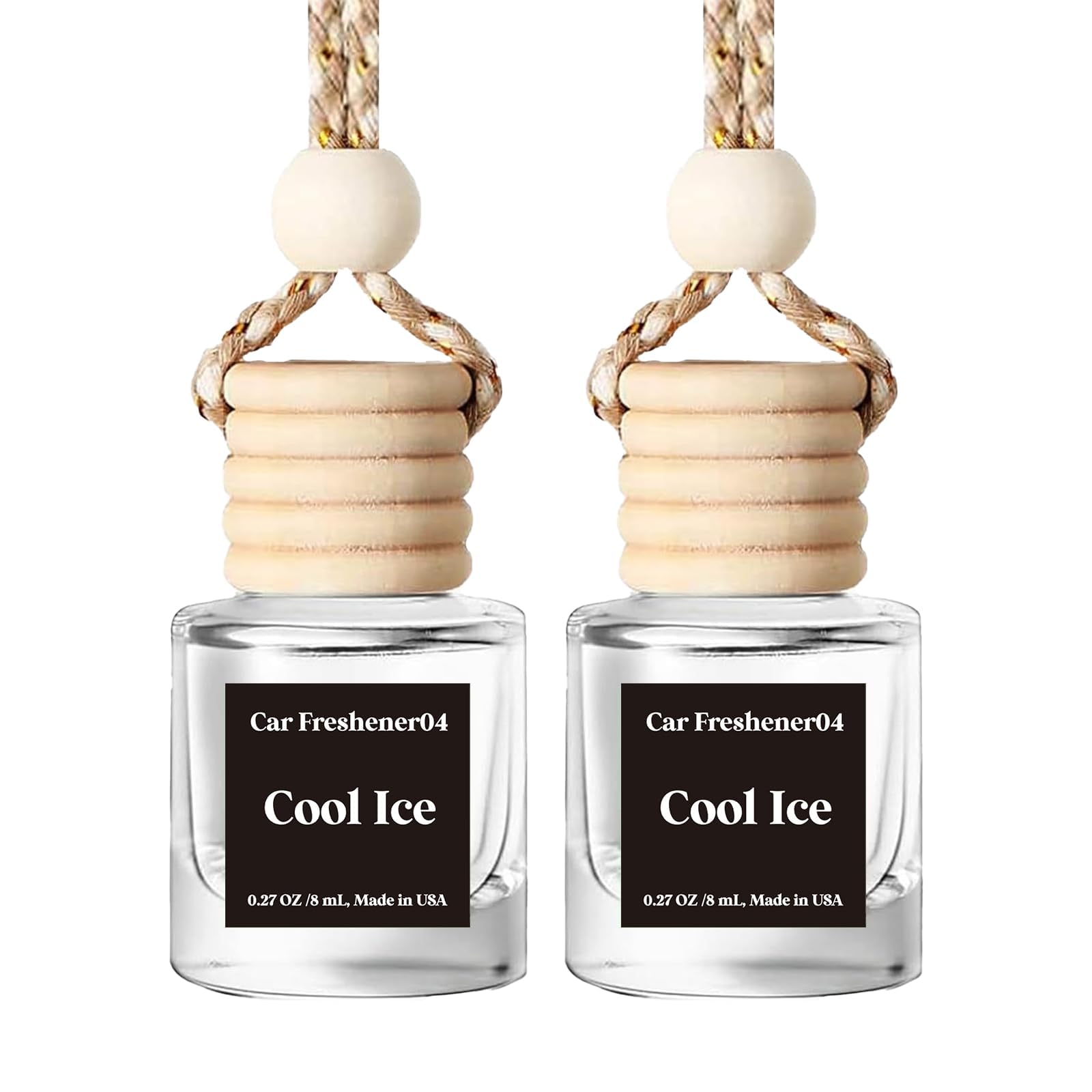 C Classy Hanging Car Air Freshener 2 Pack, Glass Bottle Diffuser, Long-Lasting Fragrance, Cute Car Accessories for Women &amp; Men, Made in USA
