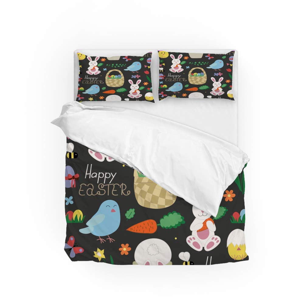 Housse de couette confort absolu parure de lit double en microfibre souple infroissable