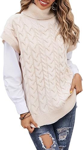 ORANDESIGNE Pulls Sans Manche Femme Gilet En Tricot Blouson