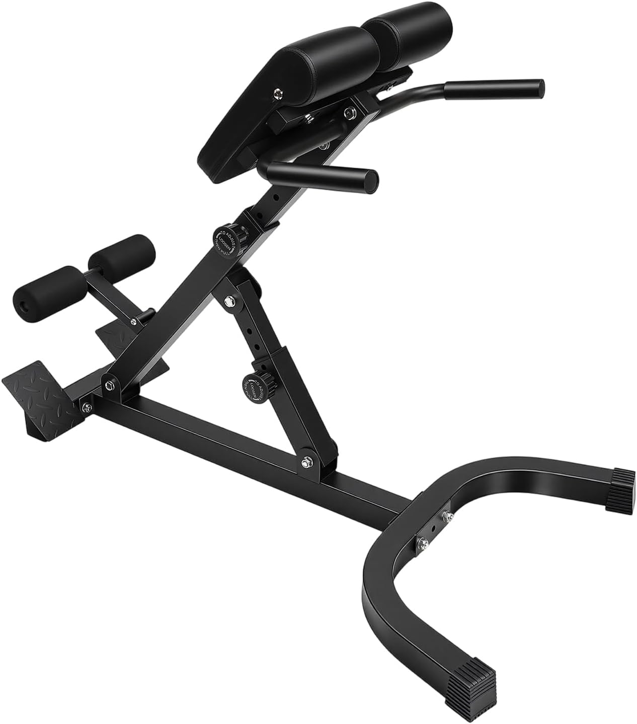 Roman Chair Back Extension Machine, 330LBS Back Extension Roman Chair Abdominal Exercise Equipment Multi-Functional Hyperextension Back Strength Exercise Bench w/Rubber Foot Covers for Home Gym Hotel