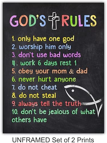 Miniatura 4 de Decoración de pared de oración de los Señores Decoración de pared de los diez mandamientos Decoración religiosa Arte cristiano Habitación de
