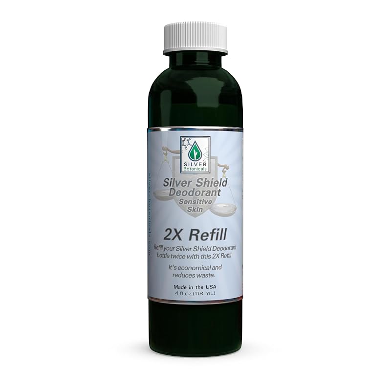 Desodorante Silver Shield Silver Botanicals para pele sensível, refil com 2 unidades, 120 mL