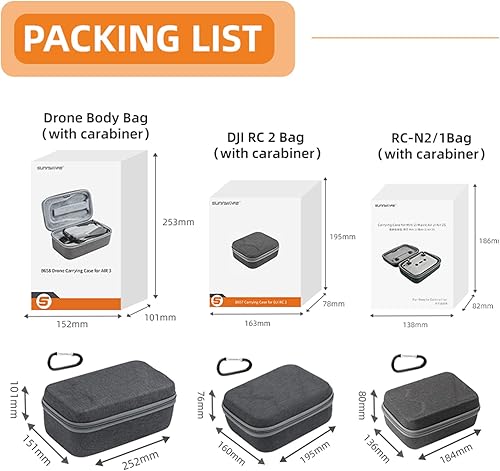 Miniatura 5 de Funda de transporte multifuncional para DJI Air 3Mavic Air 3, para DJI RC 2RC-N1RC-N2, bolsa de almacenamiento de mano, juego cruzado de mano, caja