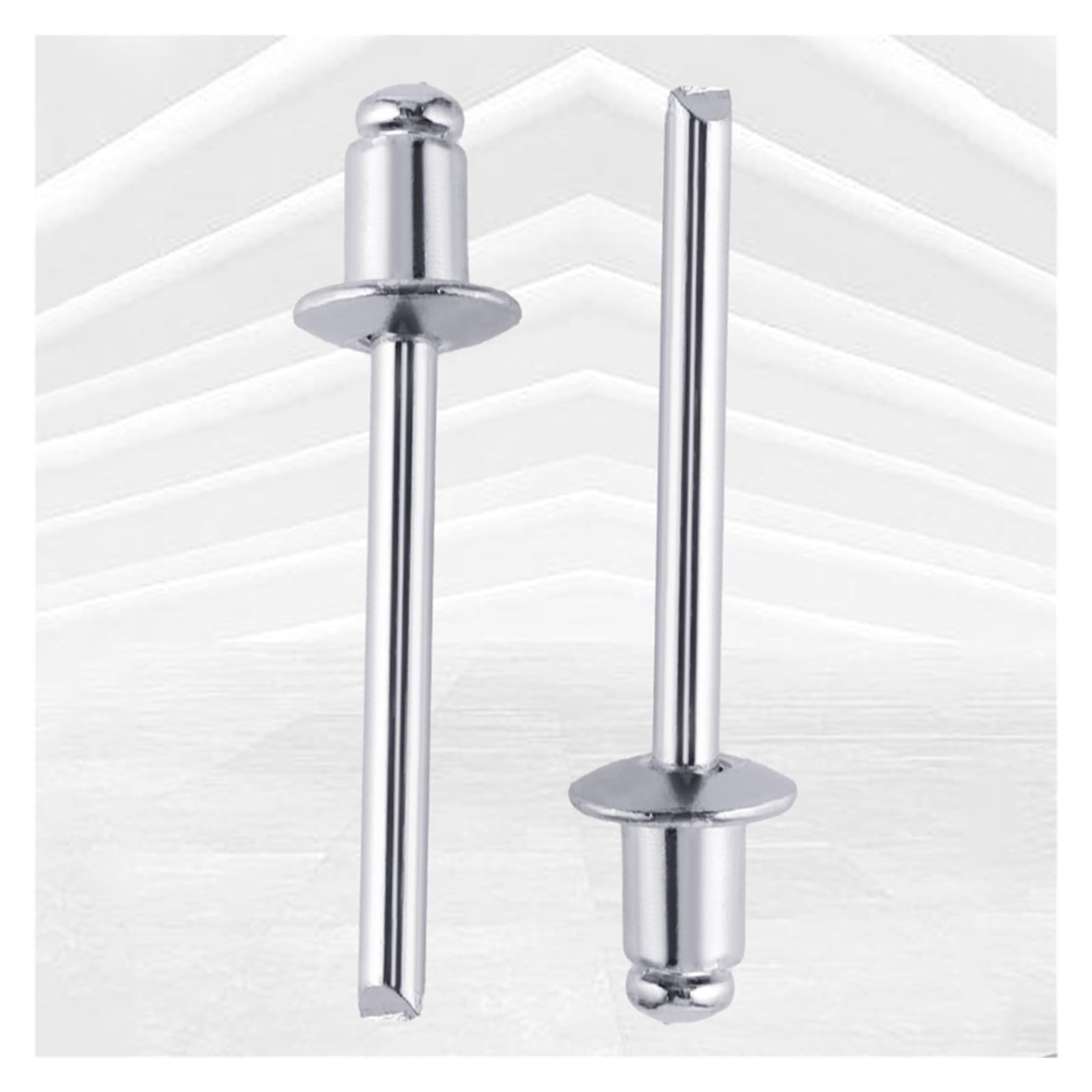 Alu Blindniete Großer Kopf,Große Flanschnieten, 50 Stück Blindnieten mit flachem, rundem Kopf, 2,4 mm/3,2 mm/4 mm/4,8 mm, hohle Blindnieten, leicht(2.4mm)