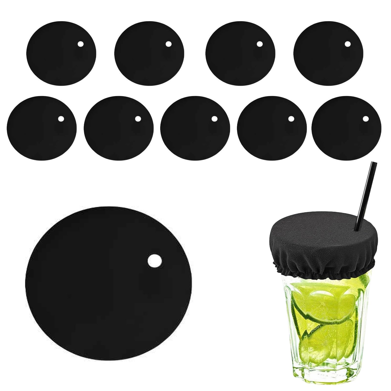 10PCS Reusable Cup Covers with Straw Hole, Protective drink covers anti spike for Bars and Parties, Soft Scrunchie Style drink covers for Women, Girls, Club and Outdoor Events
