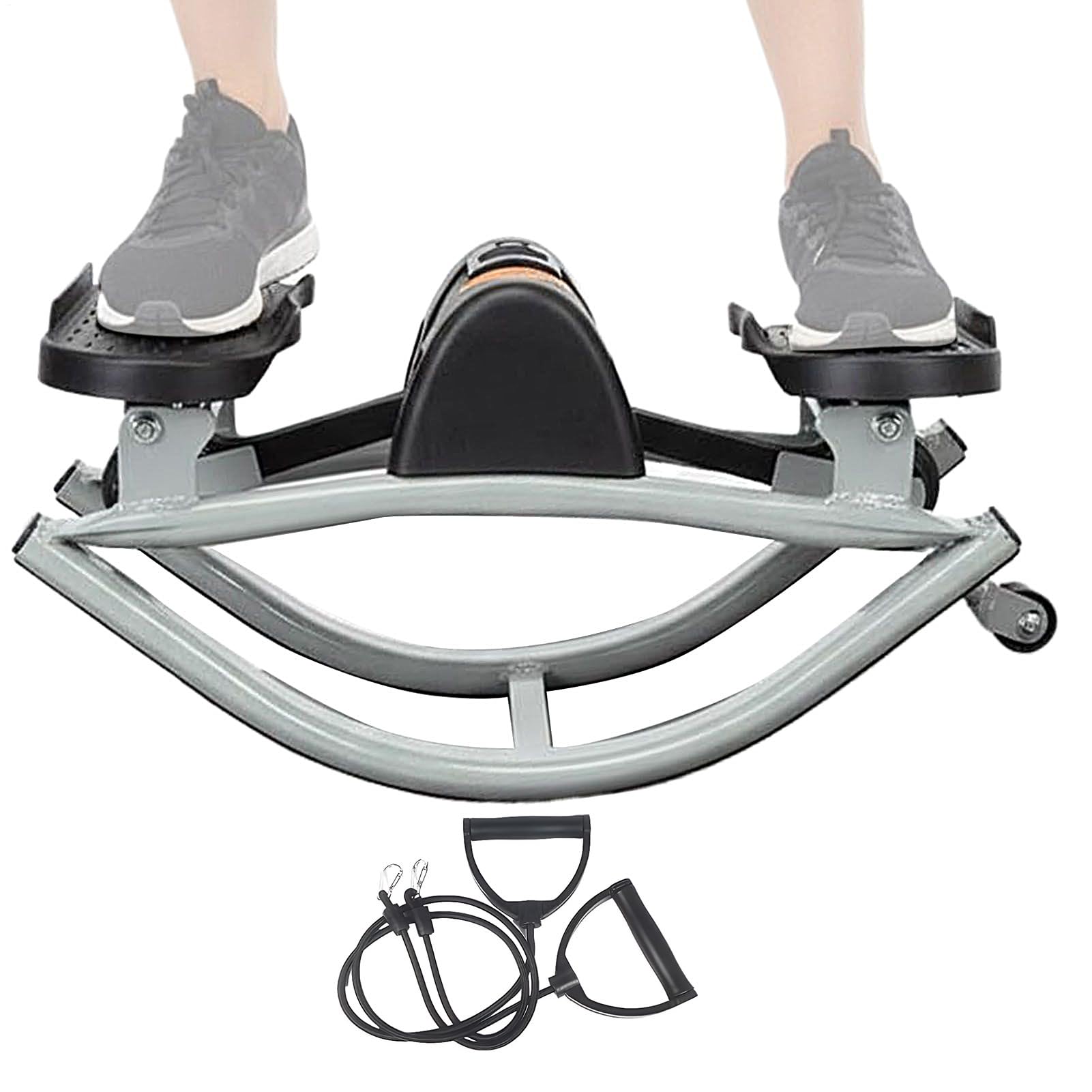 Stepper Per Esercizio Attrezzo Portatile Per Gambe Con Banda Elastica | Stepper Fitness Con Monitor LCD Per Glutei Addominali Core E Parte Superiore Per Casa Ufficio Interno Esterno Uomini E Donne