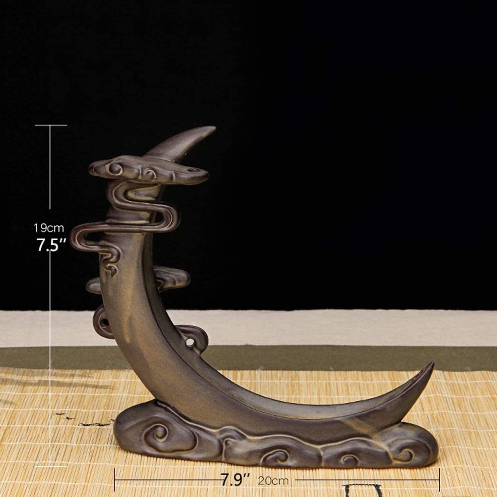 Fuentes de Incienso,Yoga Quemador De Incienso Creativo, Decoración del Hogar, Incensario En Forma De Luna, Incensario De Reflujo, Casa De Té, Artesanías, Cascada De Humo Zen