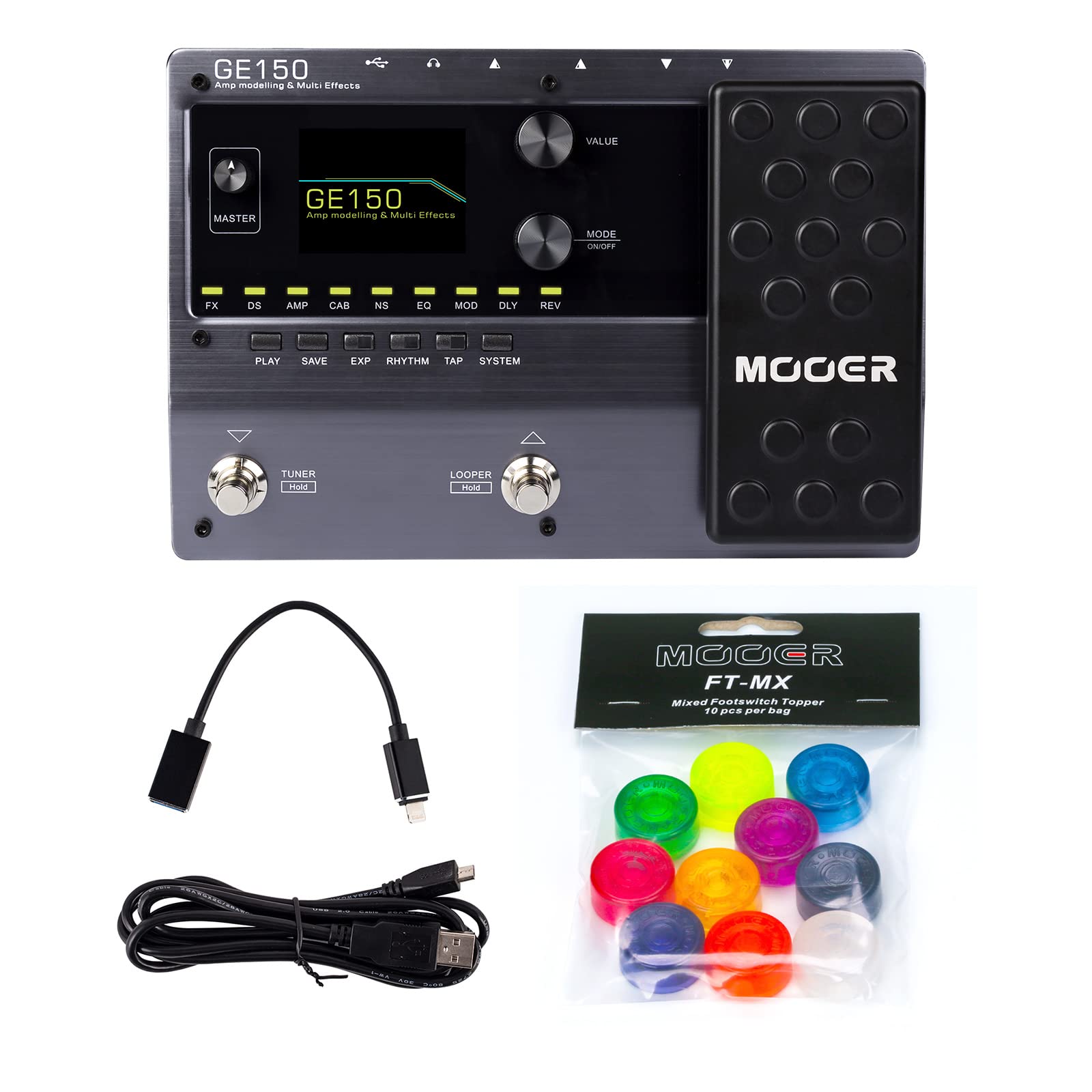 MOOER GE150 Multi Effects Pedal with USB-OTG for live stream and supports smart phone recording Bund