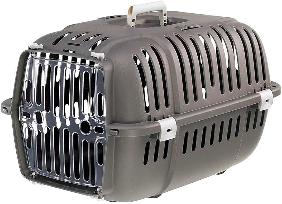 Ferplast Transportín para Perros Pequeños Transportín para Gatos Jet 20, Puerta Transparente Antichoque, Ranuras de Ventilación