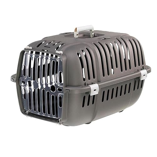 Ferplast Transportín Gato, Transportín Perro Pequeño y Gatos de hasta 8 Kg, Puerta Transparente Antigolpes