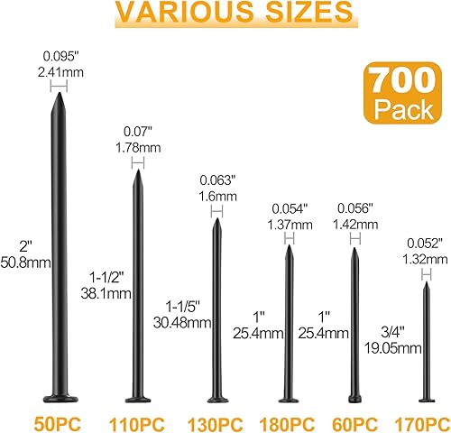 Miniatura 22 de KURUI 700 uñas pequeñas para colgar fotos y martillo pequeño de 8 onzas para mujeres, herramienta rosa para colgar lienzo, arte de pared