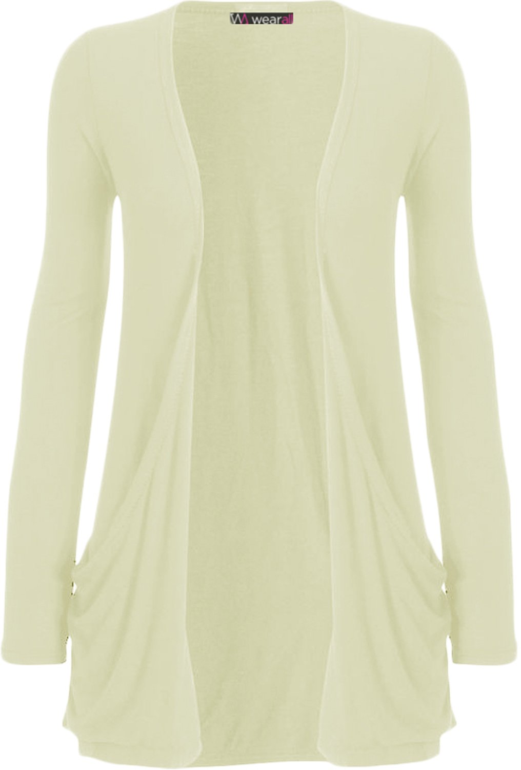 WearAll Ladies Long Sleeve Boyfriend Cardigan Womens Top - Cream - 20/22