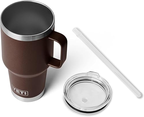 Miniatura 152 de YETI Rambler - Vaso de viaje con asa y tapa con popote, 35 onzas, vaso de agua de viaje, con asa, acero inoxidable, color blanco