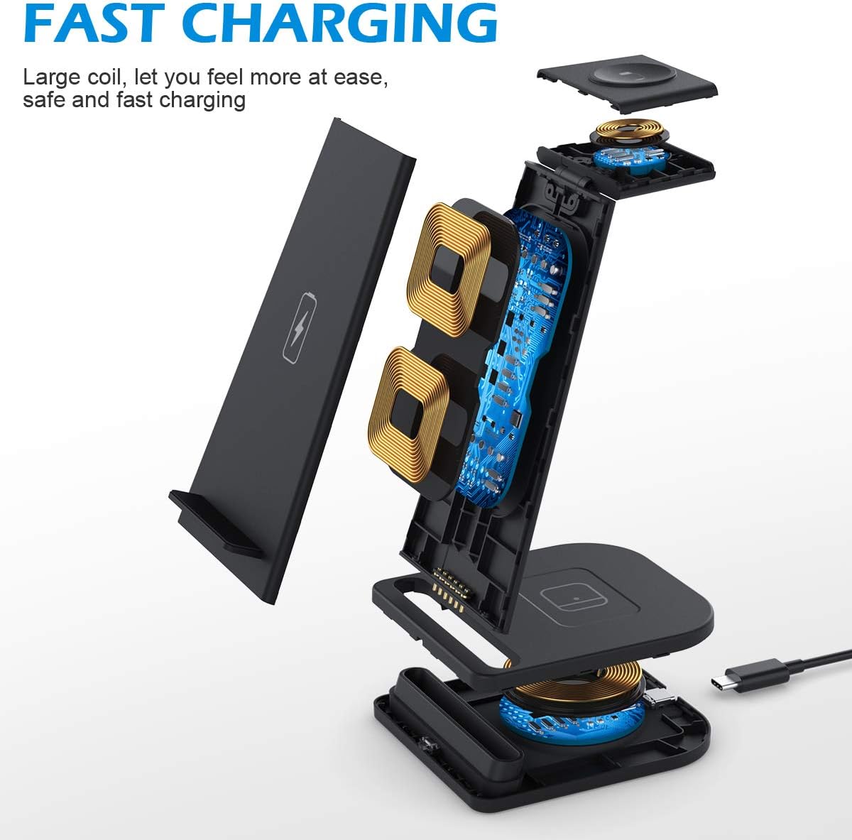 Flash Deals - 50% OFF Wireless Charger, Topume 3 in 1 Wireless Charging Station for iPhone 12/11pro/SE/Xs Max Apple Watch 6/5/4/3/2 AirPods 2/Pro,Wireless Charging Stand for Samsung S20 (with 18W QC 3.0 Adapter) Black Friday Sale 2022 Wireless Charger, Topume 3 in 1 Wireless Charging Station for iPhone 12/11pro/SE/Xs Max Apple Watch 6/5/4/3/2 AirPods 2/Pro,Wireless Charging Stand for Samsung S20 (with 18W QC 3.0 Adapter)
