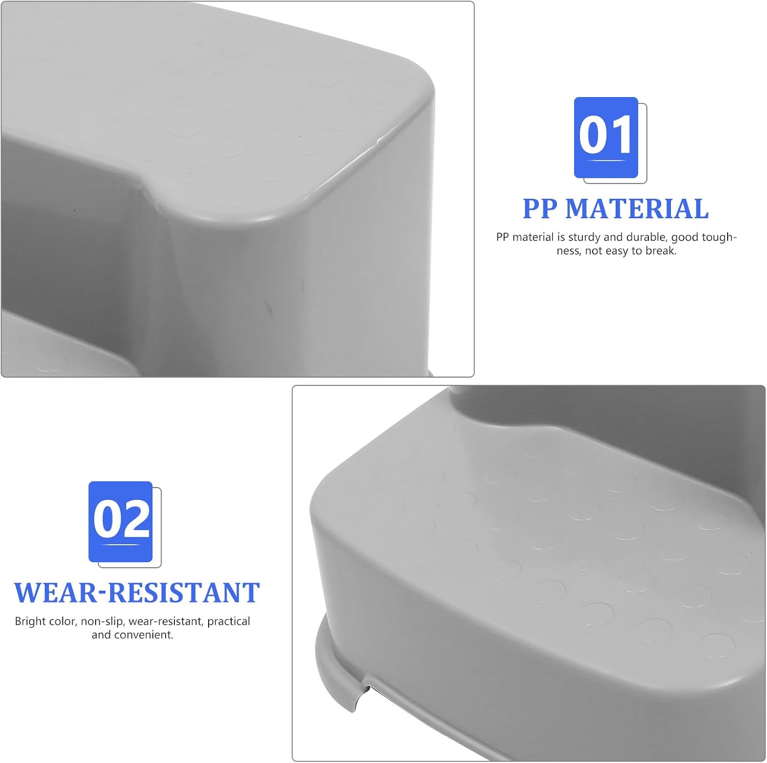 Training Stool with Anti-Slip Design Non-Slip Silicone Pads Bathroom Footstool for Safe Height for Toilet and Sink Access Portable Handle for Easy Moving