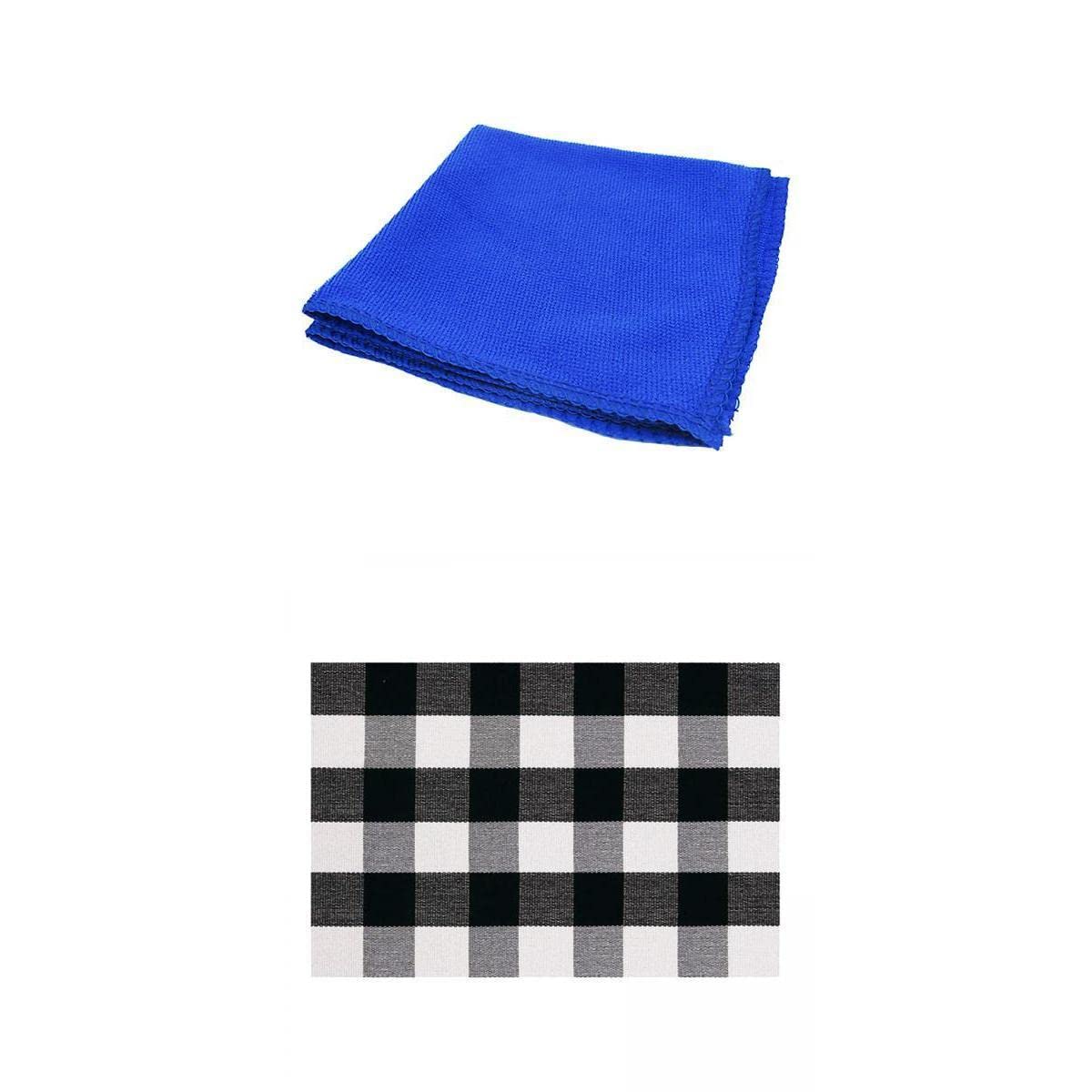 CALANDIS™ Buffalo Plaid Classic Retro Black & White Check Doormats 60x90cm | Rugs & Carpets-image-34