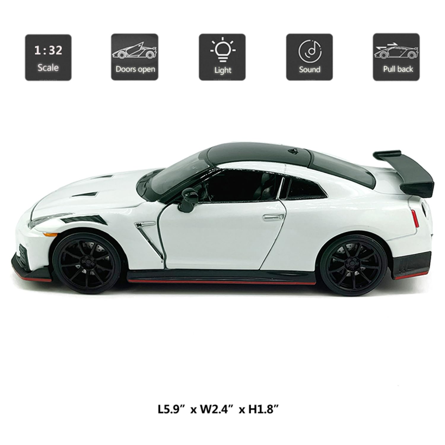 1:32 Scale 2023 GT-R Nismo (R35) Sports Car Model Toy Car Metal