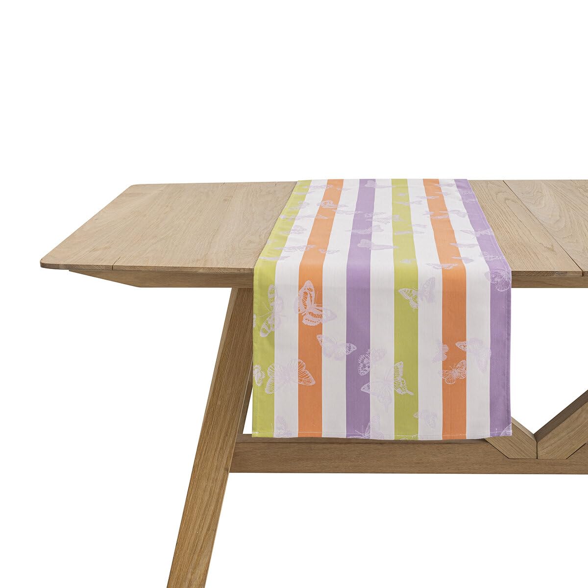 Le Jacquard Français Chemin de table Bal des Papillons Lilas 50 x 150 cm en coton