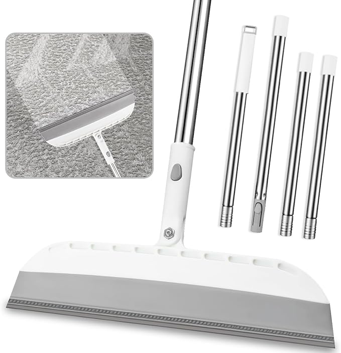 Astfys Carpet Rake Fur Remover Carpet Rake Carpet Silicone Broom Pet Hair Removal Rubber Broom