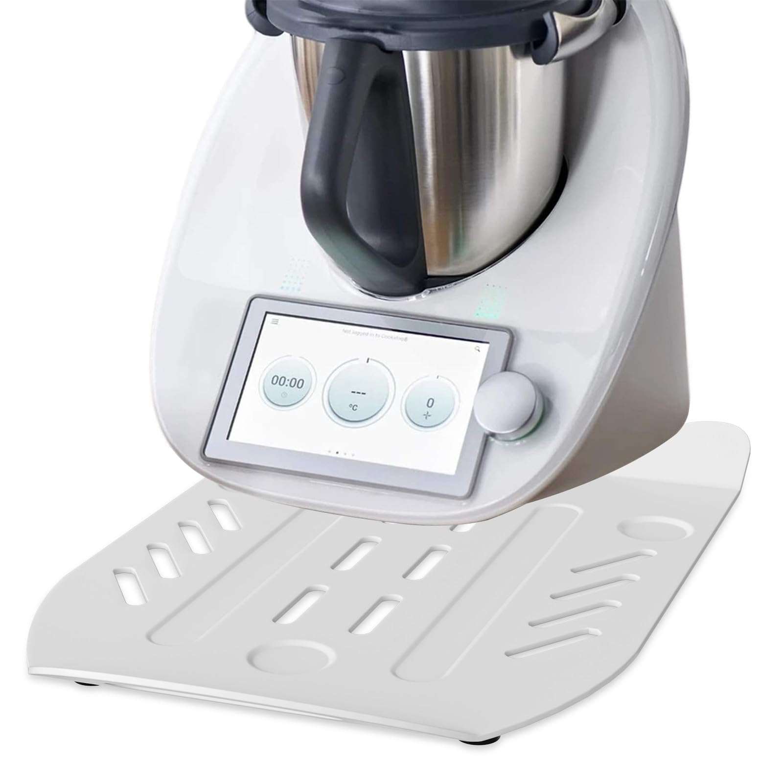 Tabla Deslizante Para Thermomix TM6/TM5, De Bambú Con Ruedas - Base Móvil Con 4 Ruedas De 360°, Protección Antideslizante