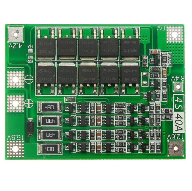 Robocraze 4S 40A 16V 18650 Li-ion Lithium Battery BMS PCM 18650 Lithium Charger Li-ion Lipo Battery Cell Pack BMS Protection Circuit Board