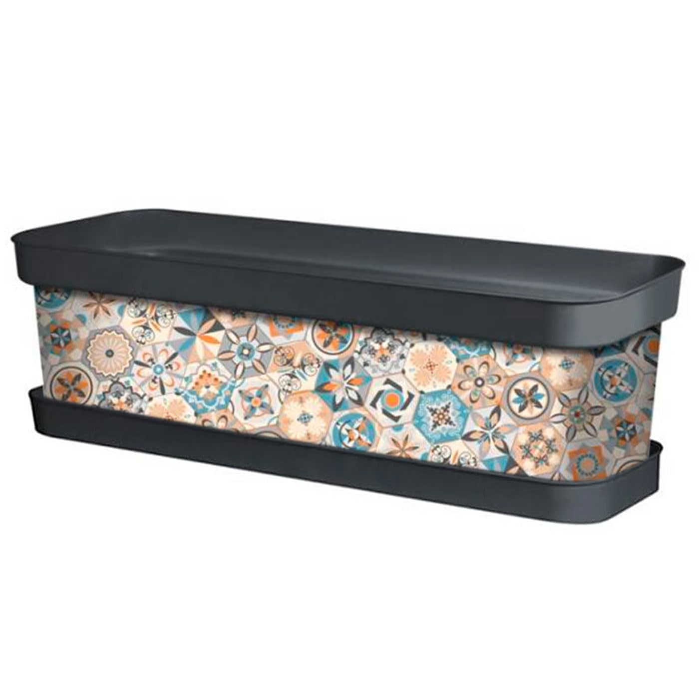 AC - Jardinera con Plato - Fabricado en Polipropileno - PLFT - Macetero para Jardin - Maceta para Plantas y Flores Rectangular de Plástico con Agujeros de Drenaje - 50 cm - Color Antracita — view 28