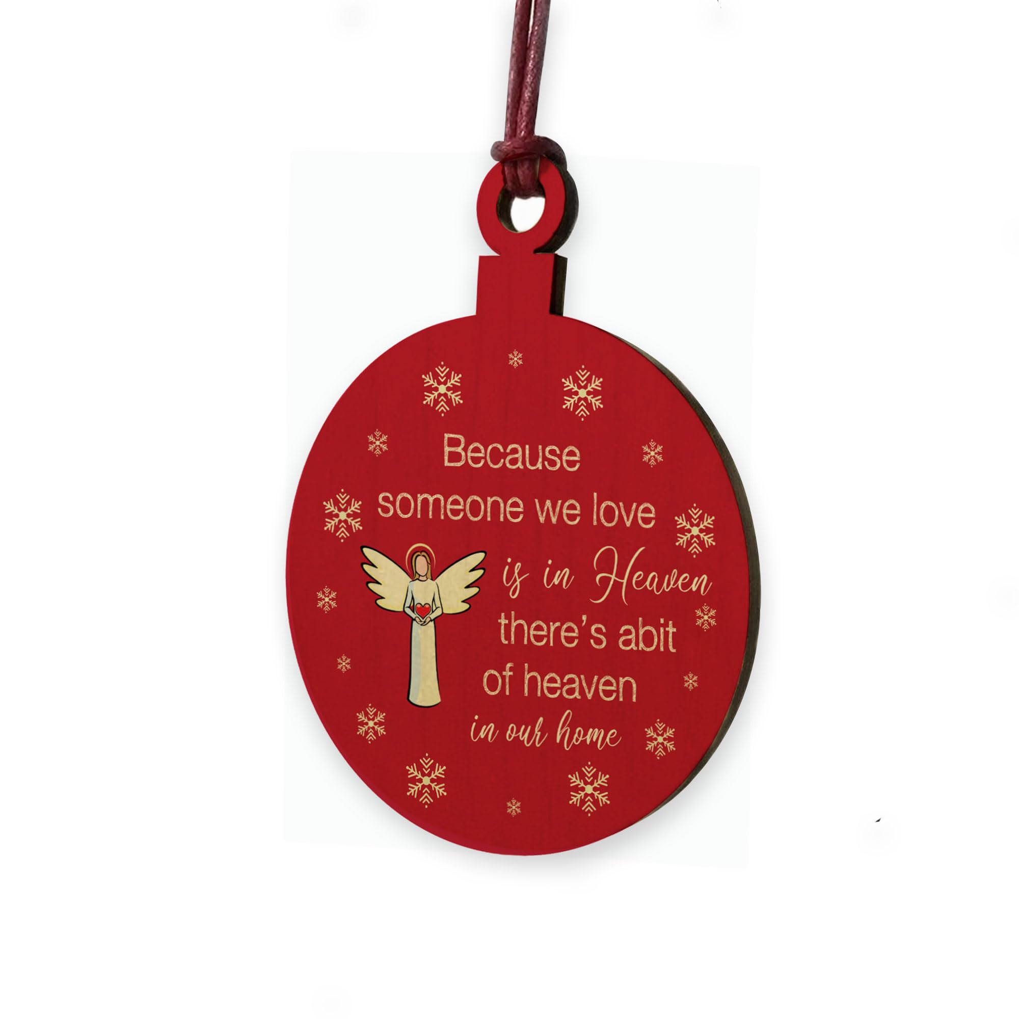 Red Ocean Remembrance Bauble Christmas Tree Decoration Wooden Plaque Memorial Gifts For Family Mum Dad Nan Grandad Memorial Plaque Keepsake
