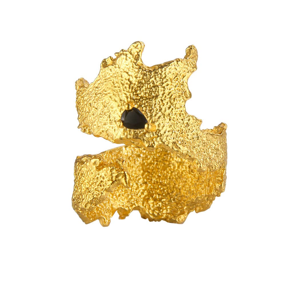 Anello In Argento 925 Da Donna,Anelli Regolabili Per Donna Struttura Spezzata Argento Sterling 925 Placcato Oro Micro-Set Zircone Retrò Punk Anelli Di Eternità Fedi Nuziali Anelli Di Promessa Per
