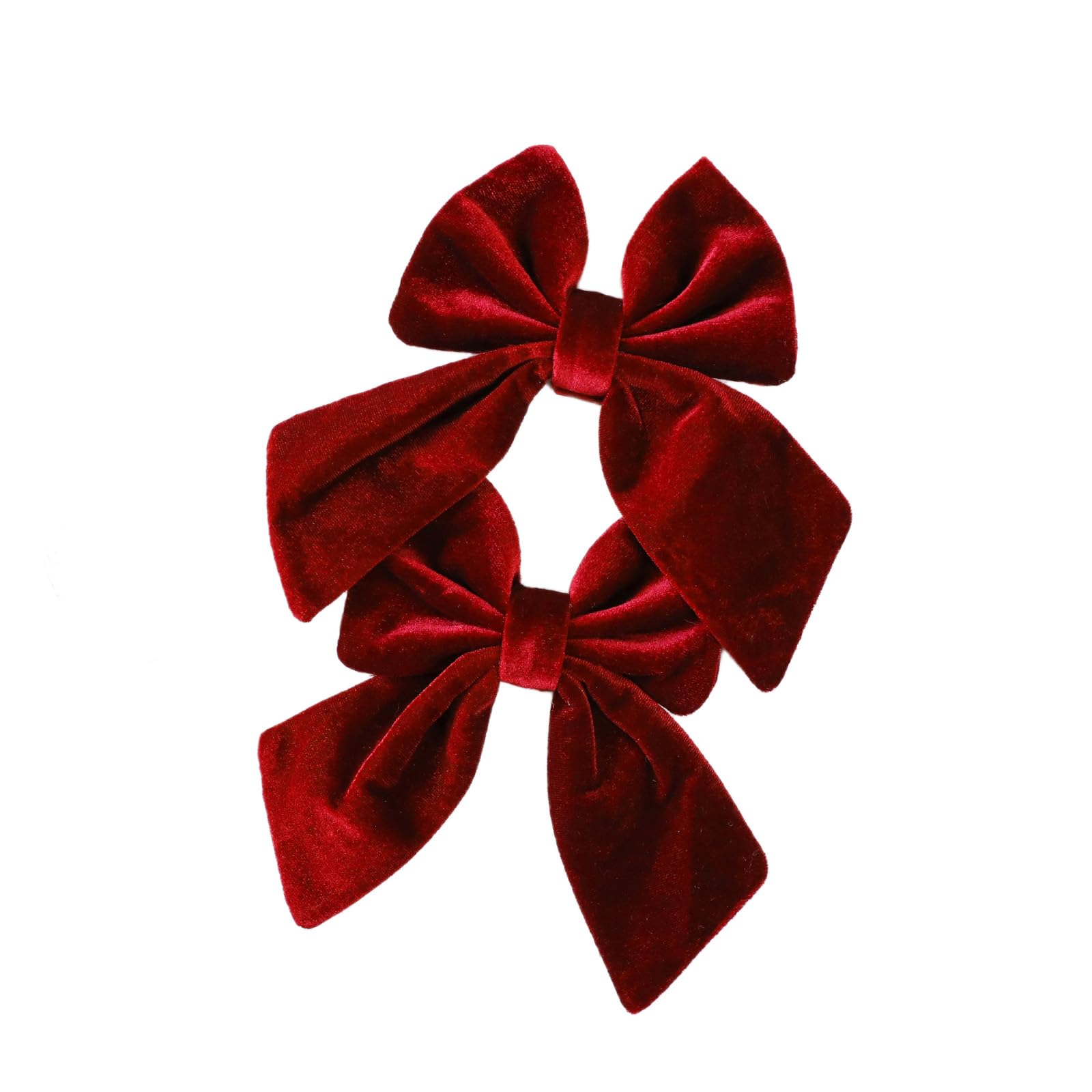 Limtula 2 Premium Velvety Holiday Bowknots Set Red Christmas Accents for Wreaths, Gifts & Table Decorations Velvety Christmas Bowknot Decorations
