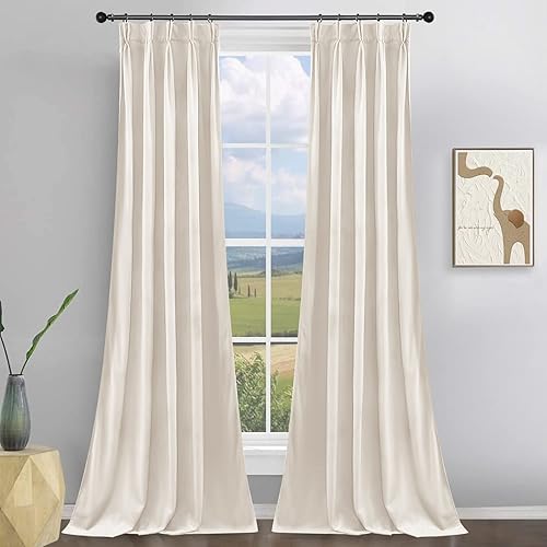 Cortina plisada para puerta corrediza de patio, 85% opaca de 63 pulgadas de largo, cortina a rayas (1 panel, cortina pesada, 52 pulgadas de ancho x