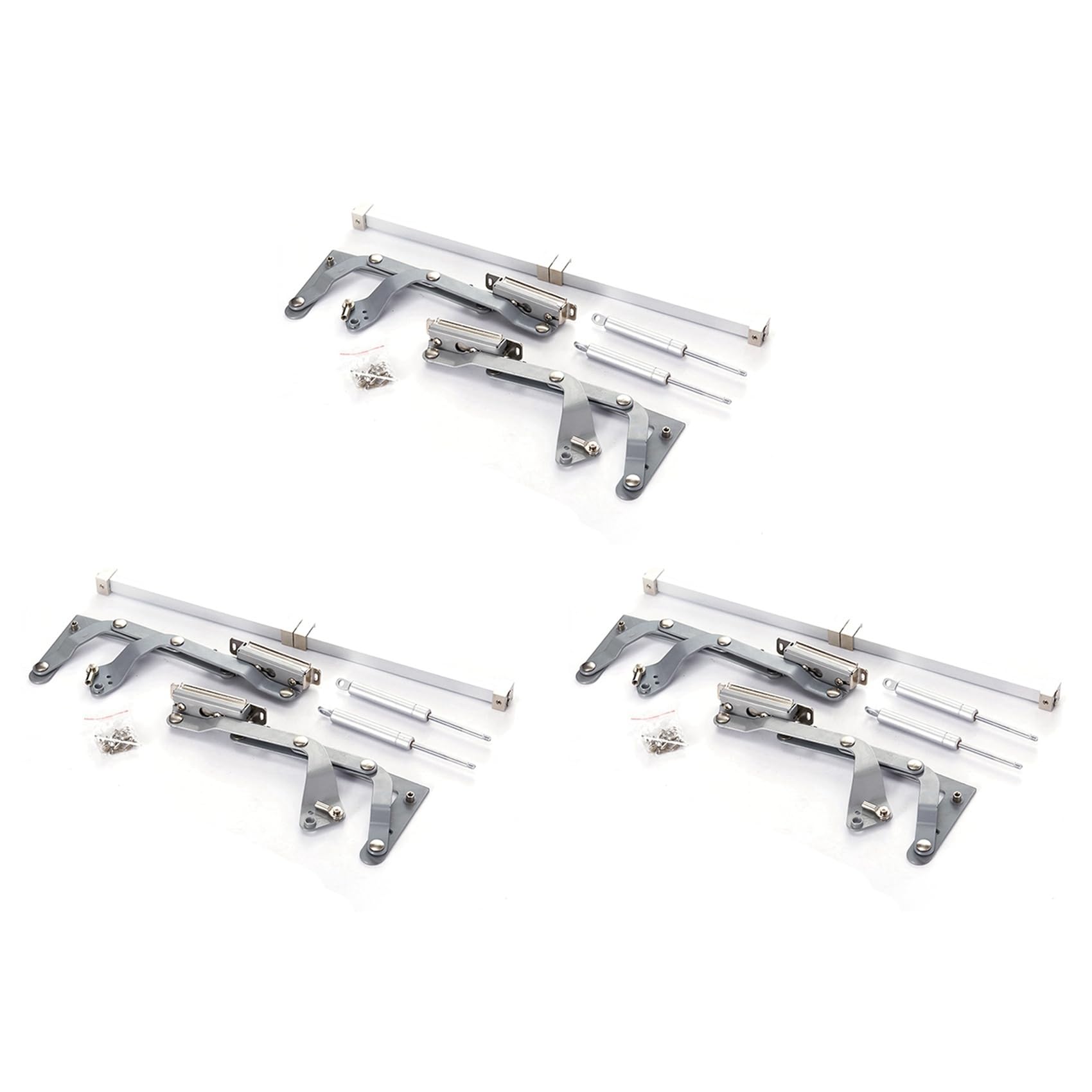 Aundhegrtt Silver 3X Air Operated Hinge On The Vertical Lift,Translational Pneumatic Turning Bracket, Hardware,Fittings