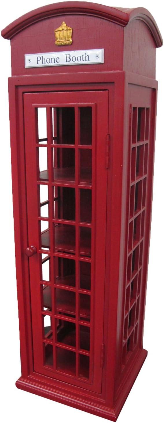 London Mini Telephone Display Storage Case, Mahogany Hardwood Finish