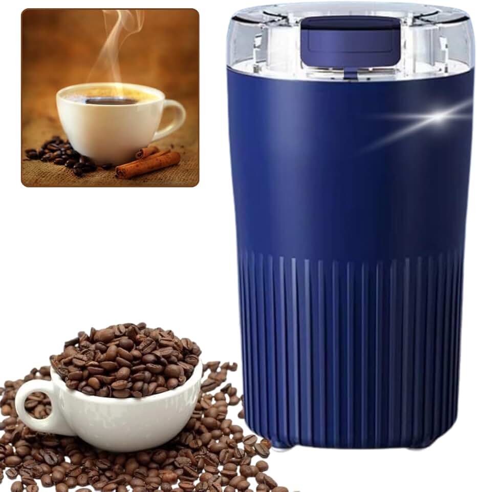 Moedor Elétrico para Grãos Secos, Ervas e Amêndoas, Modelo Azul, 110V, com Duas Lâminas, Triturador Premium