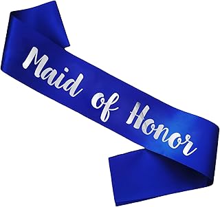 Maid of Honor Sash, Royal Blue Bachelorette Sashes Engagement Gifts for Bridesmaid, Maid of Honor Sash for Bridal Shower & Wedding Party