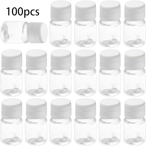 Miniatura 4 de Bettomshin 100 botellas de plástico PE de 0.2 fl oz (grado alimenticio), botellas de plástico de reactivo de laboratorio, pequeño recipiente de