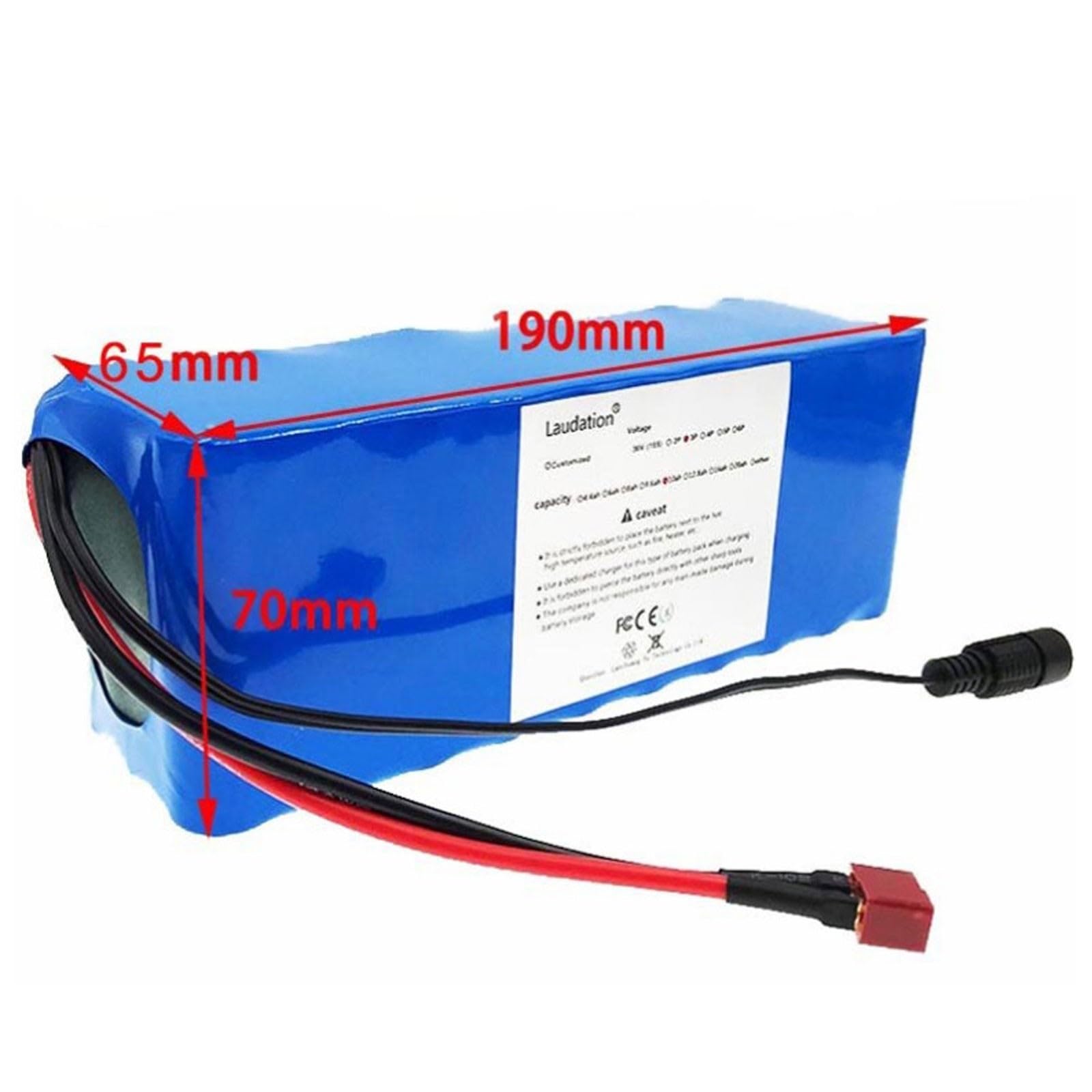 Batterie Pour Vélo Électrique 36V 6Ah Pack Batterie 10S3P Avec Chargeur Et BMS Haute Puissance Boîtier en PVC étanche Pour Moteurs De Vélo De 250 W 350 W 500 W 36V 6Ah,XT60