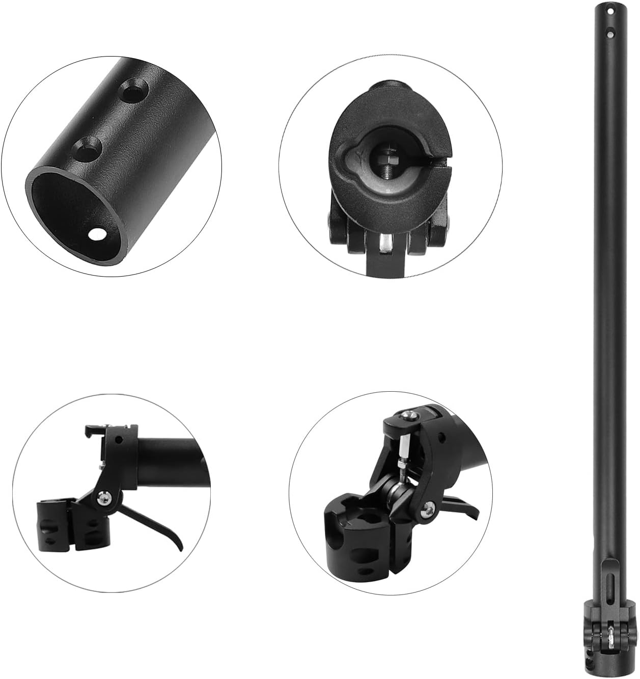 OEM Folding Pole Replacement for Xiaomi m365 Pro Electric Scooter Including Silicone Plug, Folding Slot Latch