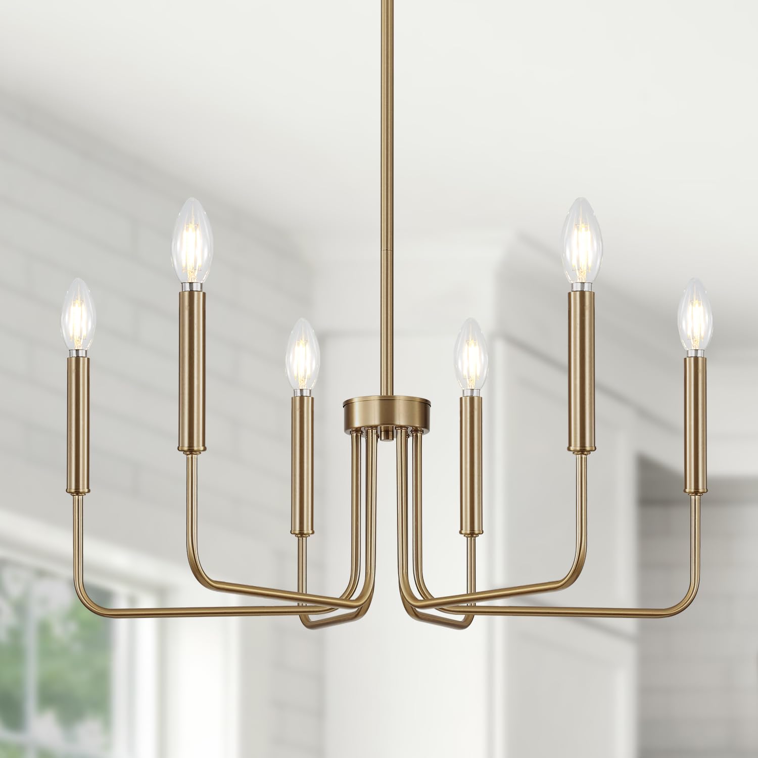 Photo 1 of Yunnix 6-Light Champagne Bronze Chandelier