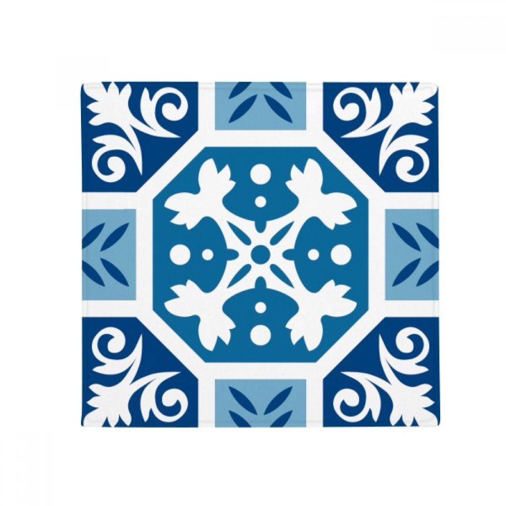 Tapis bleu motif marocain antidérapant 80cm pour cuisine et animaux de compagnie