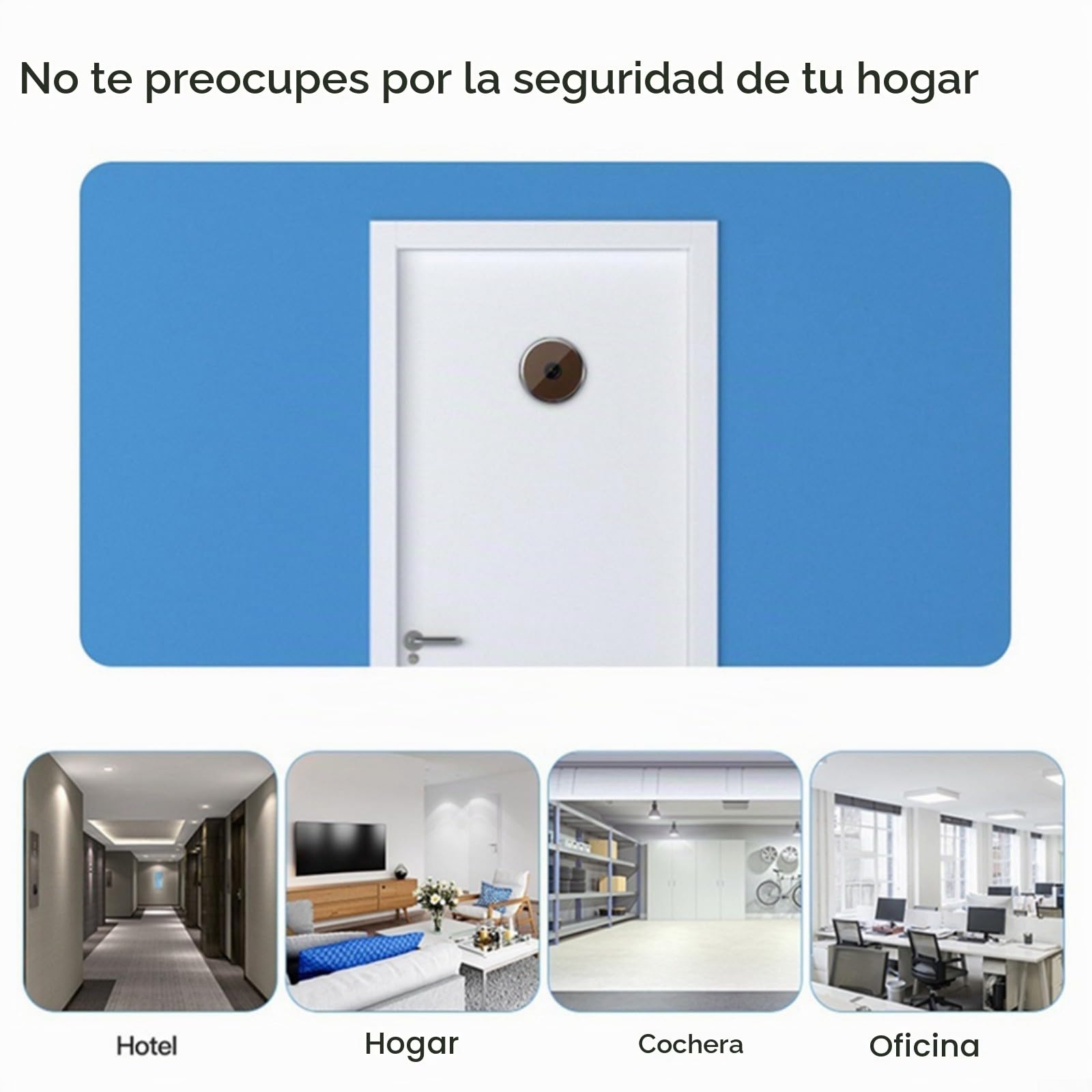 Mirilla para puerta con cámara wifi, mirilla digital, timbre de puerta, cámara inalámbrica, 3,5 en 720HD