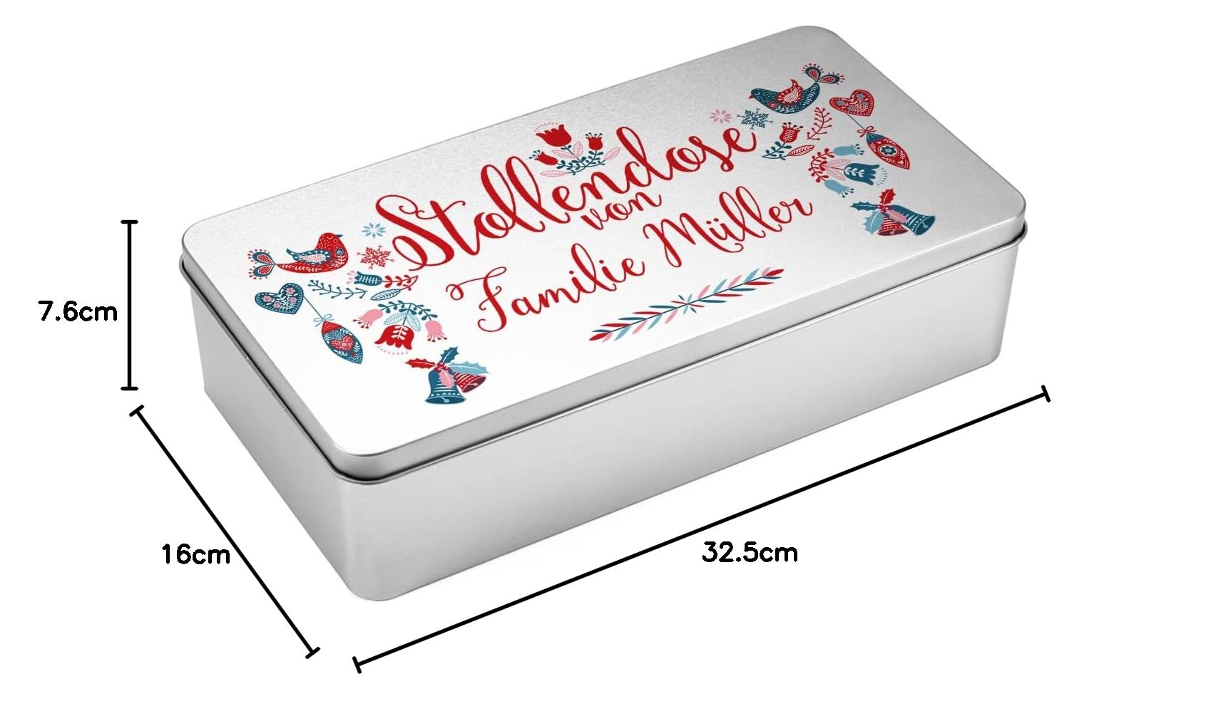 Herz & Heim Blechdose als Geschenkverpackung fr Stollen oder Pltzchen -  32,5 cm x 7,6 cm x 16 cm (B/H/T) (Stollendose) : Amazon.de: Kche, Haushalt  & Wohnen