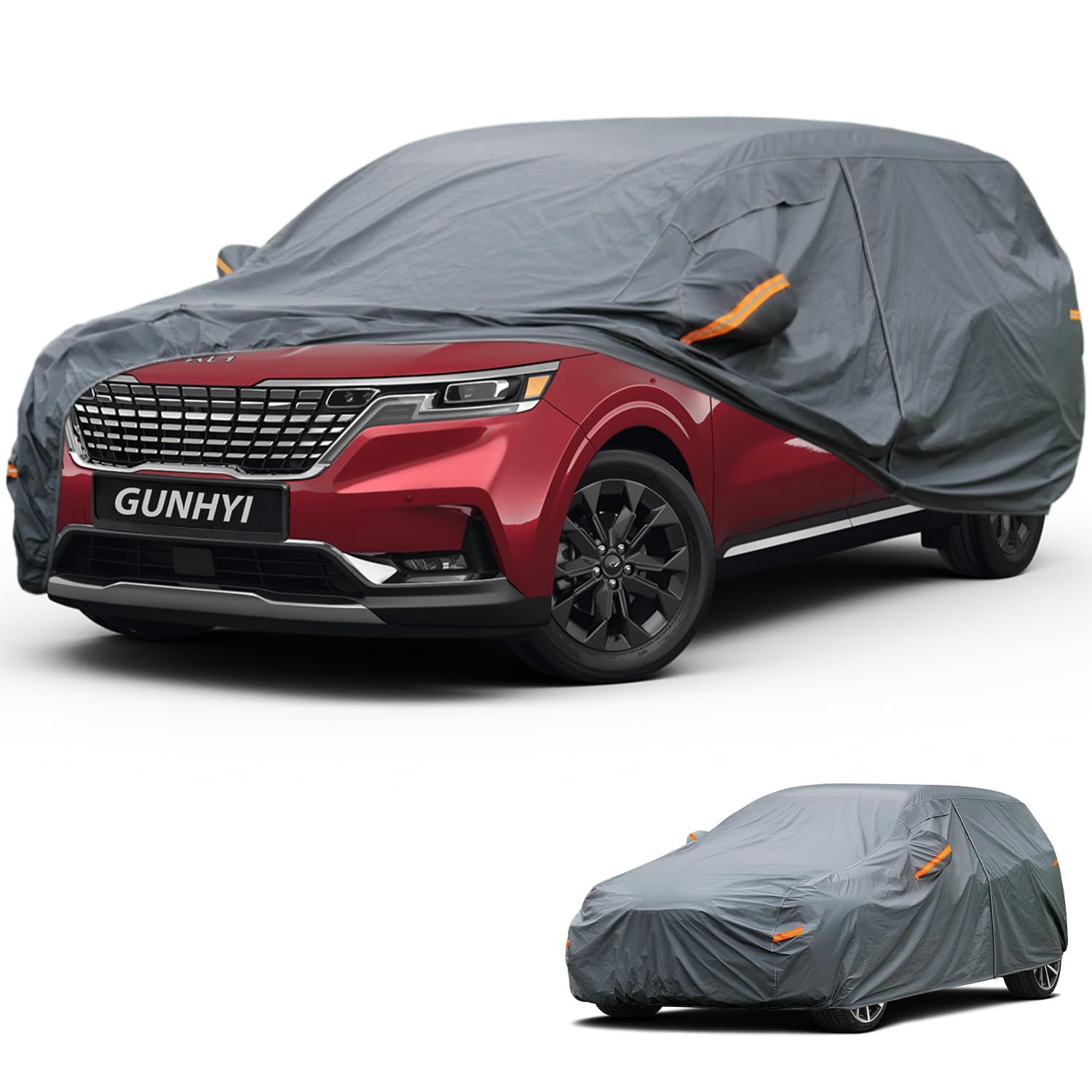 GUNHYI Premium Car Cover Custom Fit Kia Carnival, 16 Layers Heavy Duty Car Cover Waterproof All Weather with Zipper Door for Sun Rain Snow Dust Uv Protection