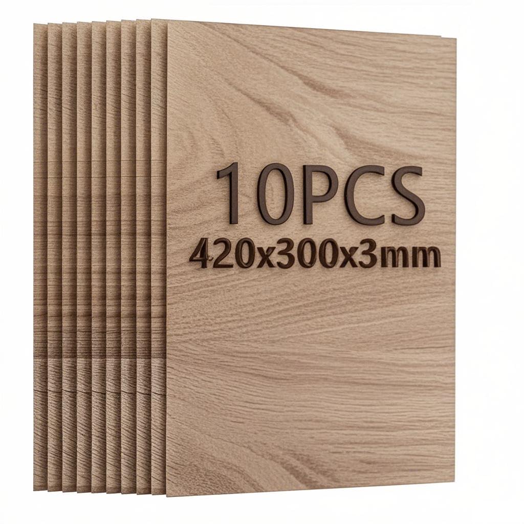 10 Piezas Contrachapado Nogal 3mm A3 420x300mm para Grabado Laser