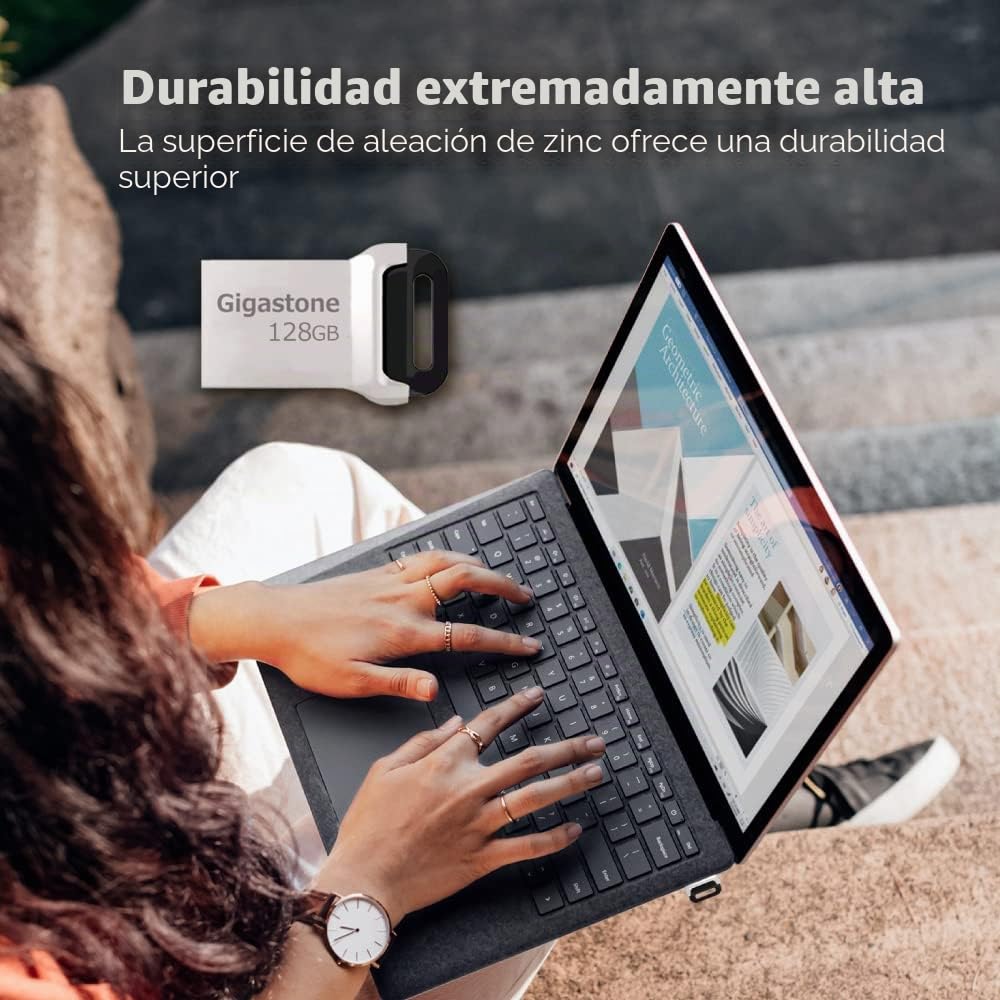 Gigastone Z90 128GB USB 3.1 Flash Drive, Mini Fit Metal Waterproof Compact Pen Drive, Reliable Performance Thumb Drive, USB 2.0 / USB 3.0 Interface Compatible